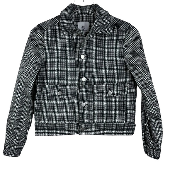 AG black & white houndstooth Trucker Style Jacket - Picture 1 of 8